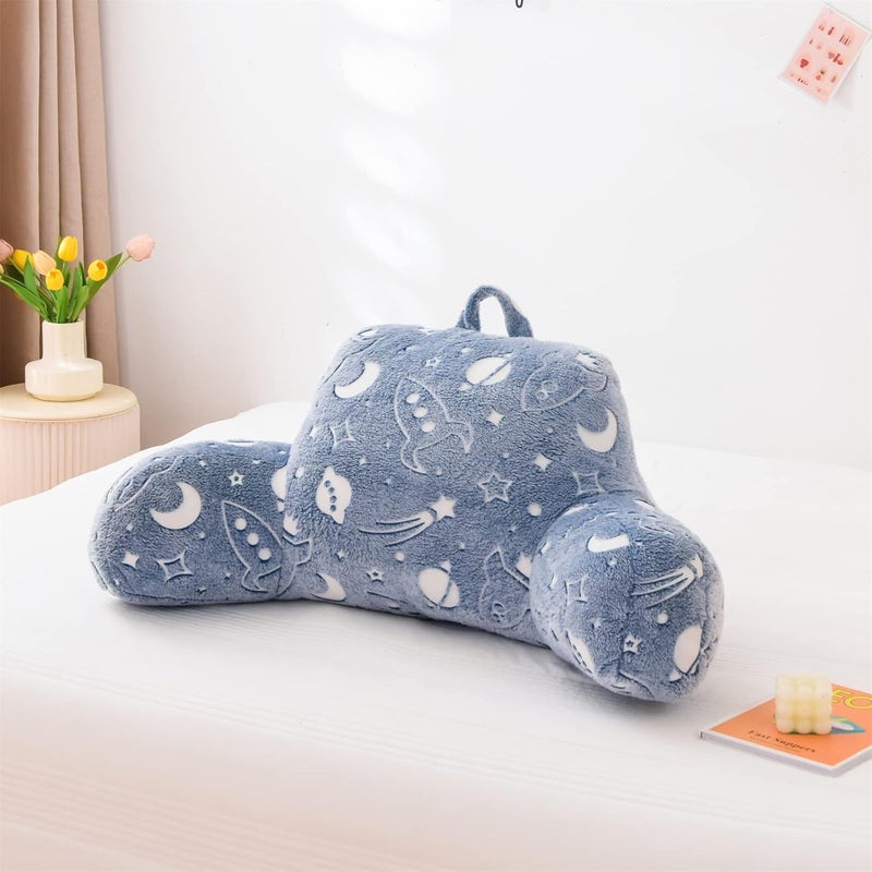 Aimuan Reading Pillow Bed Rest Wedge Large Adult Backrest Pillow with Arms Back Support for Sitting Up in Bed Cushion, Light-blue - Image 5